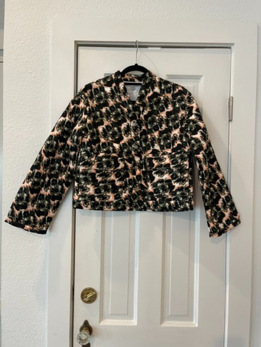Rachel Comey Target Abstract Olive Pink Quilted Snap Front Jacket Size XXS EUC